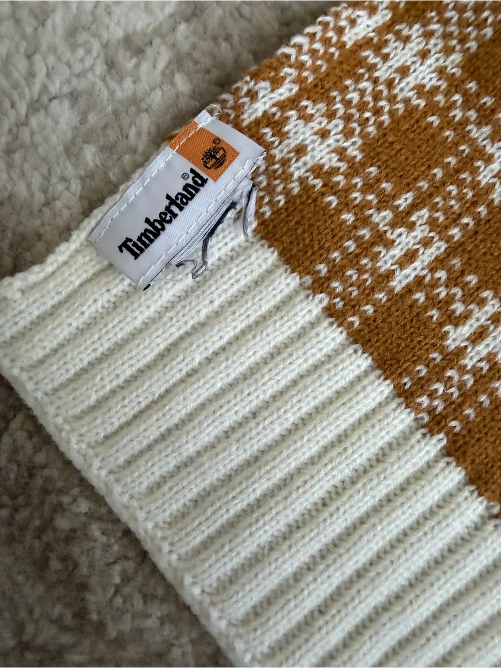 Timberland Plaid Knit Winter Scarf Unisex OS
